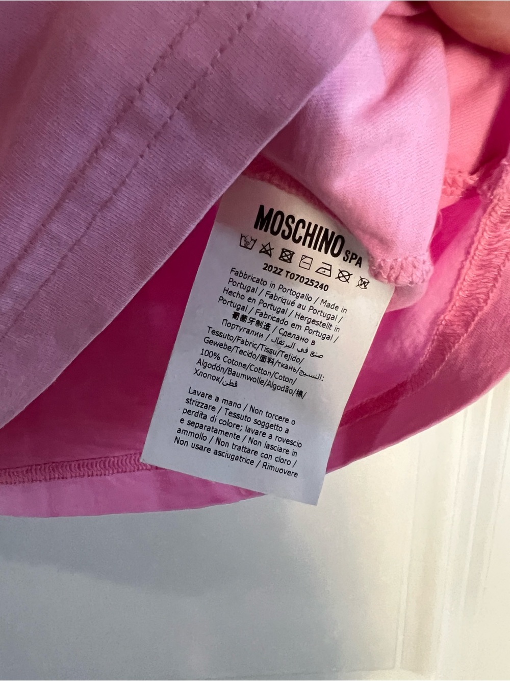 Moschino - Pink Teddy Graphic Tee 100% cotton - Picture 6 of 6